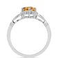 Anillo de Plata con Topacio amarillo imperial y Topacio Blanco