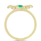 Anillo de Plata Bañada en Oro con Esmeralda de Colombia