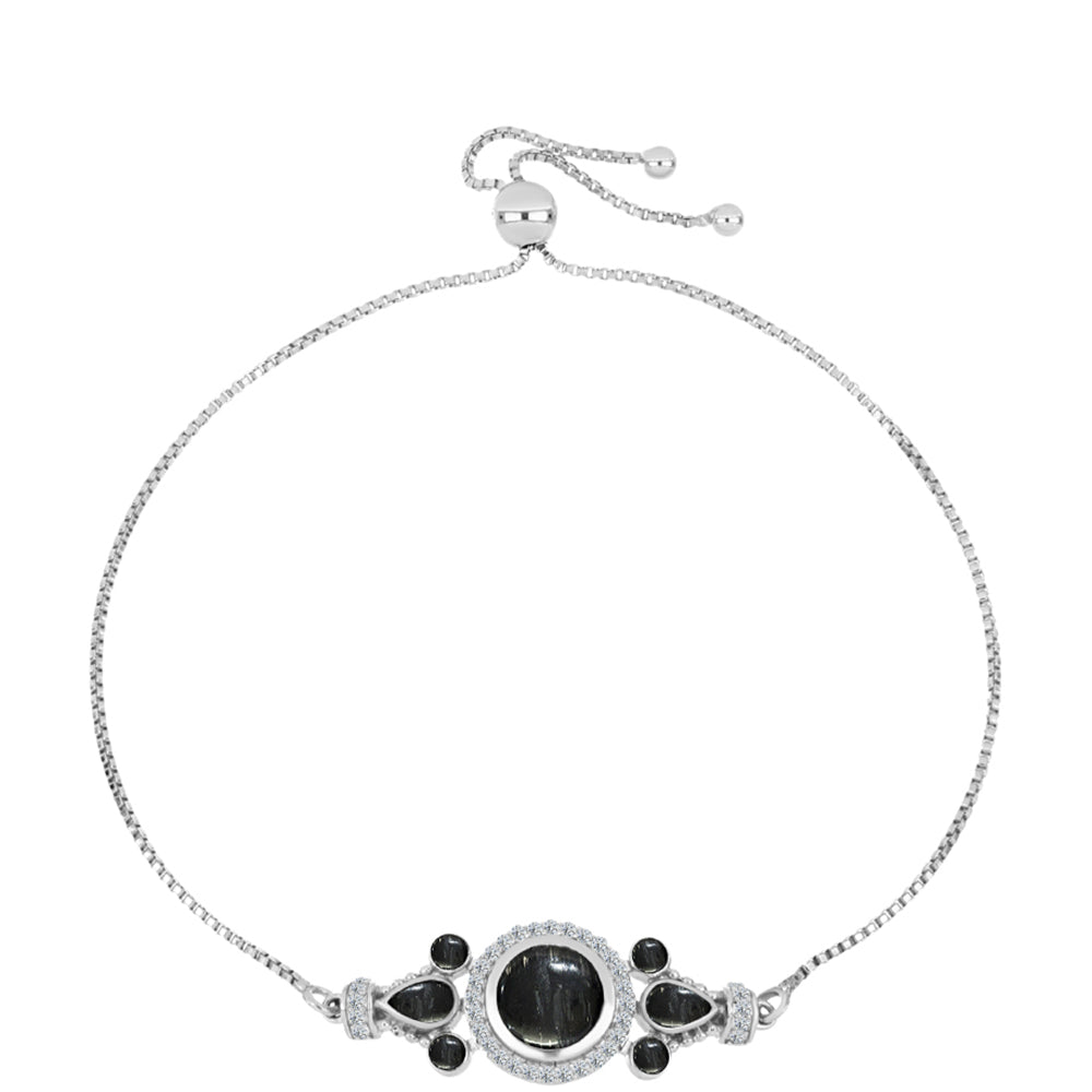 Pulsera de Plata con Jaspe Picasso y Topacio Blanco 1 