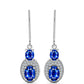 Pendientes de Plata con Zafiro Azul Australiano y Topacio Blanco