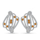 Pendientes de Plata con Topacio amarillo imperial y Topacio Blanco