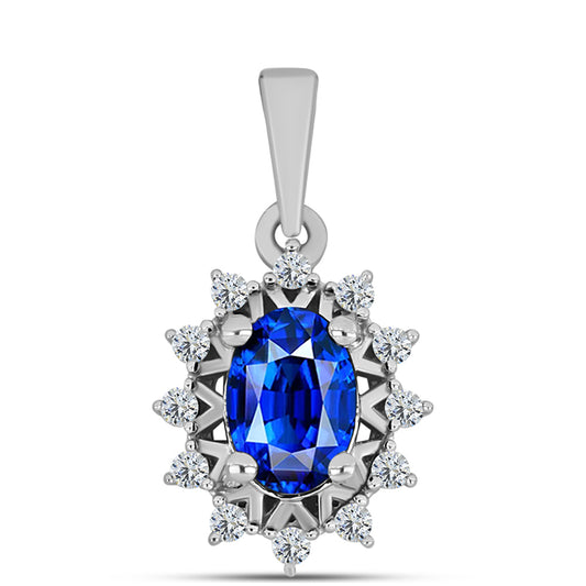 Colgante de Plata con Zafiro Azul Australiano y Topacio Blanco