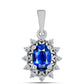 Colgante de Plata con Zafiro Azul Australiano y Topacio Blanco