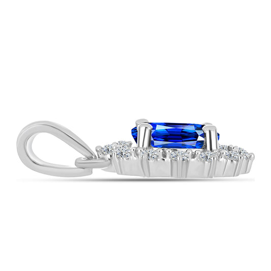 Colgante de Plata con Zafiro Azul Australiano y Topacio Blanco