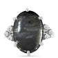 Anillo de Plata con Jaspe Picasso y Topacio Blanco