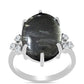 Anillo de Plata con Jaspe Picasso y Topacio Blanco