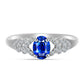 Anillo de Plata con Zafiro Azul Australiano y Topacio Blanco