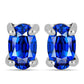 Cruz Conjunto de Plata con Zafiro Azul Australiano ( Pendientes +Anillo +Colgante )