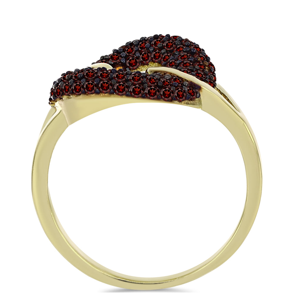 Anillo de Plata Bañada en Oro con Granate Barton