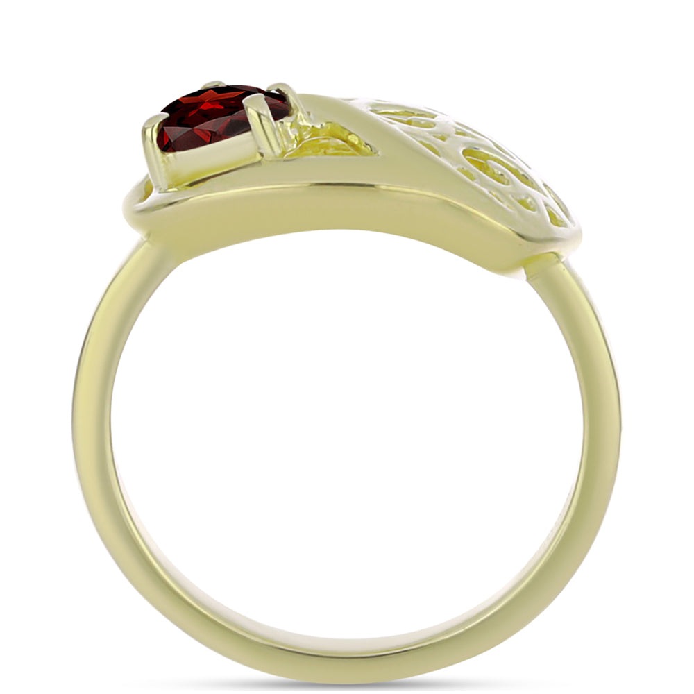 Anillo de Plata Bañada en Oro con Granate Barton 2 