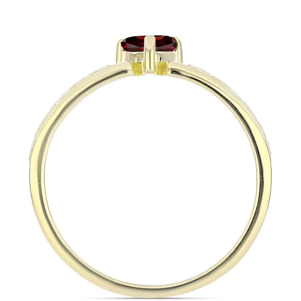 Anillo de Plata Bañada en Oro con Granate Barton 2 
