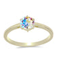 Anillo de Plata Bañada en Oro con Moisanita hielo