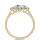 Anillo de Plata Bañada en Oro con Moisanita hielo y Topacio Blanco