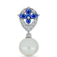 Colgante de Plata con Zafiro Azul Australiano y Perla blanca de agua dulce