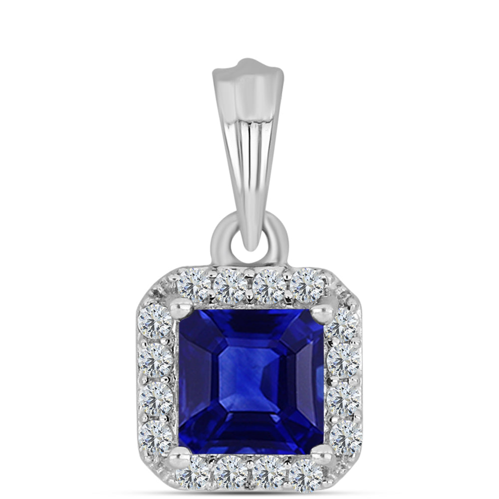 Colgante de Plata con Zafiro Azul Australiano y Topacio Blanco