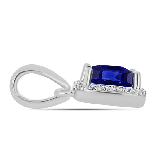 Colgante de Plata con Zafiro Azul Australiano y Topacio Blanco