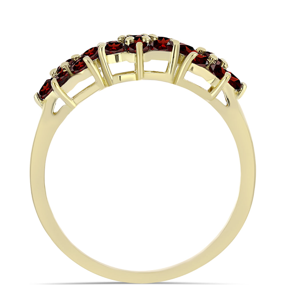 Anillo de Plata Bañada en Oro con Granate Barton 2 