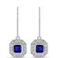 Pendientes de Plata con Zafiro Azul Australiano y Topacio Blanco