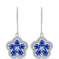 Pendientes de Plata con Zafiro Azul Australiano y Topacio Blanco