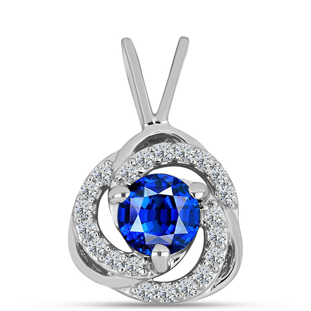Colgante de Plata con Zafiro Azul Australiano y Topacio Blanco