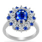 Anillo de Plata con Zafiro Azul Australiano y Topacio Blanco