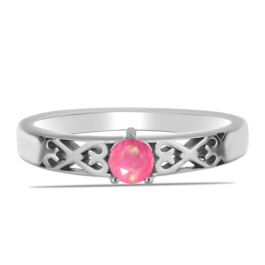 Anillo de Plata con Ópalo Rosa de Lega Dembi
