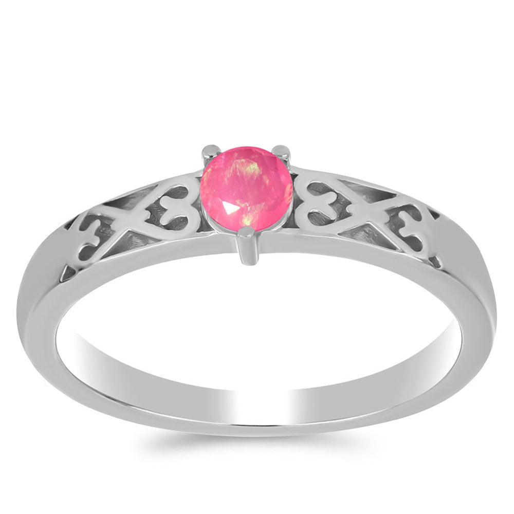 Anillo de Plata con Ópalo Rosa de Lega Dembi