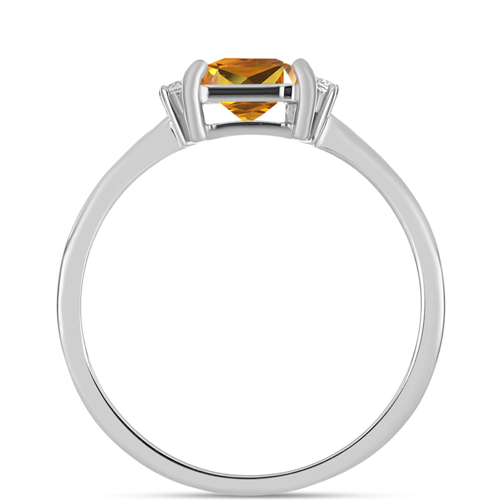 Anillo de Plata con Topacio amarillo imperial y Topacio Blanco 2 