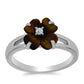 Anillo de Plata con Jaspe Picasso y Topacio Blanco