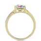 Anillo de Plata Bañada en Oro con Moisanita hielo y Topacio Blanco