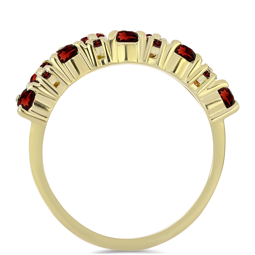 Anillo de Plata Bañada en Oro con Granate Barton 3 