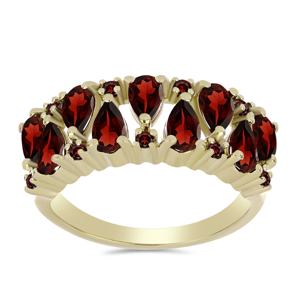 Anillo de Plata Bañada en Oro con Granate Barton 1 