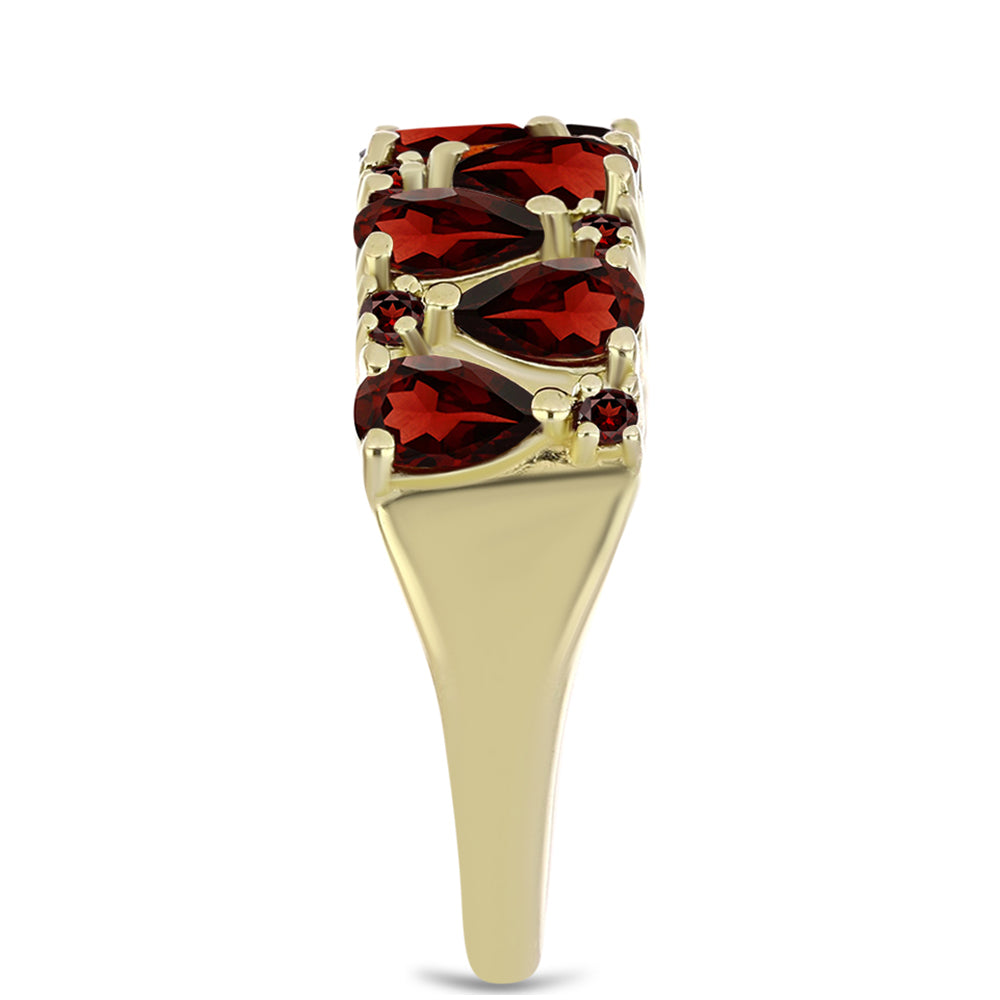 Anillo de Plata Bañada en Oro con Granate Barton