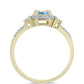 Anillo de Plata Bañada en Oro con Moisanita hielo y Zircón Blanco