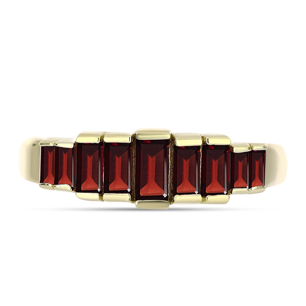 Anillo de Plata Bañada en Oro con Granate Barton 1 