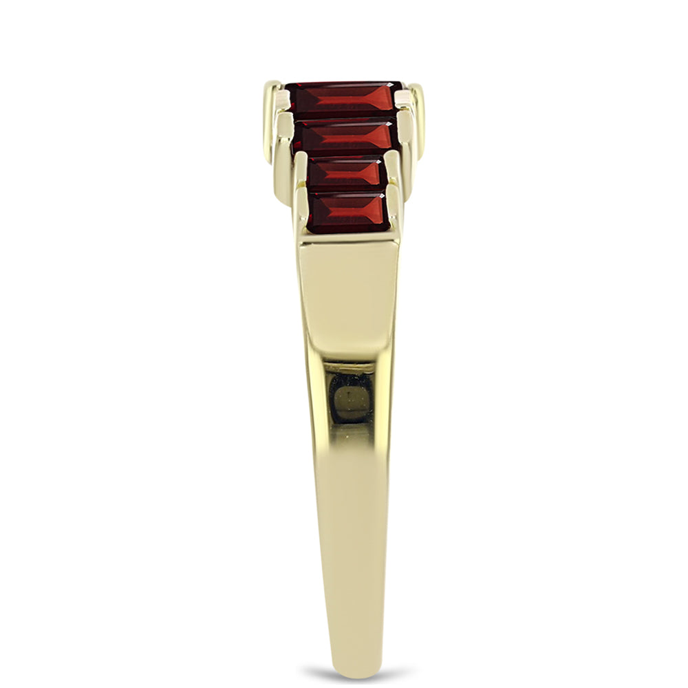 Anillo de Plata Bañada en Oro con Granate Barton 4 