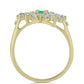Anillo de Plata Bañada en Oro con Esmeralda de Colombia y Diamante blanco