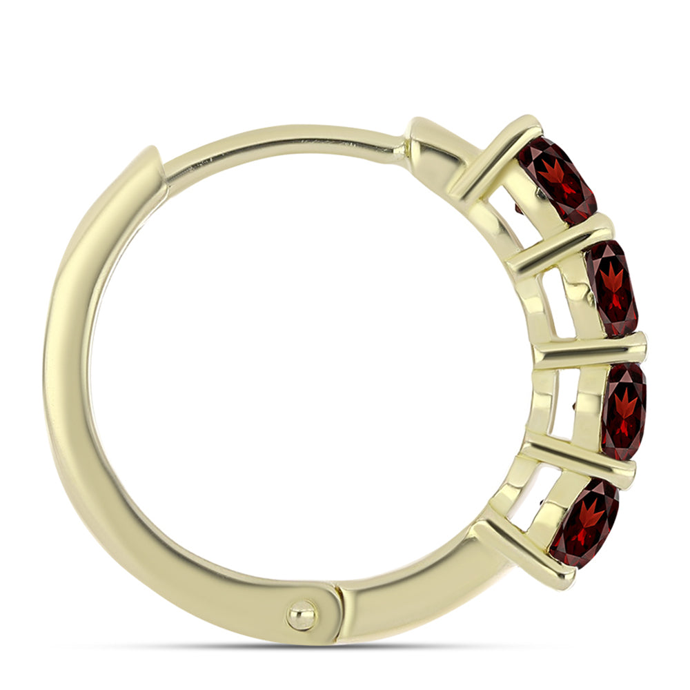 Pendientes de Plata Bañada en Oro con Granate Barton 2 