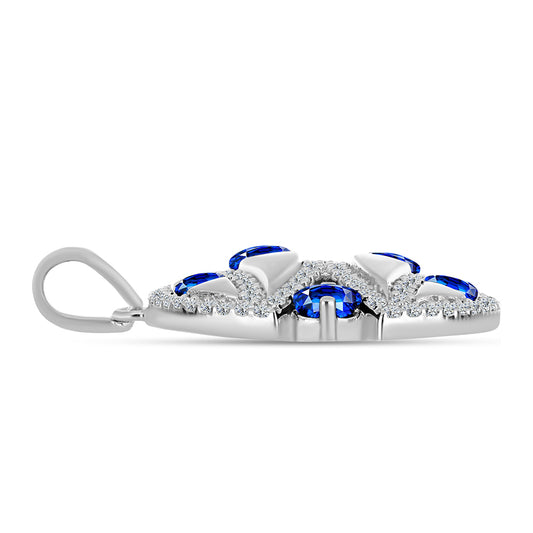 Colgante de Plata con Zafiro Azul Australiano y Topacio Blanco