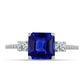 Anillo de Plata con Zafiro Azul Australiano y Topacio Blanco