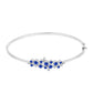Brazalete de Plata con Zafiro Azul Australiano y Topacio Blanco