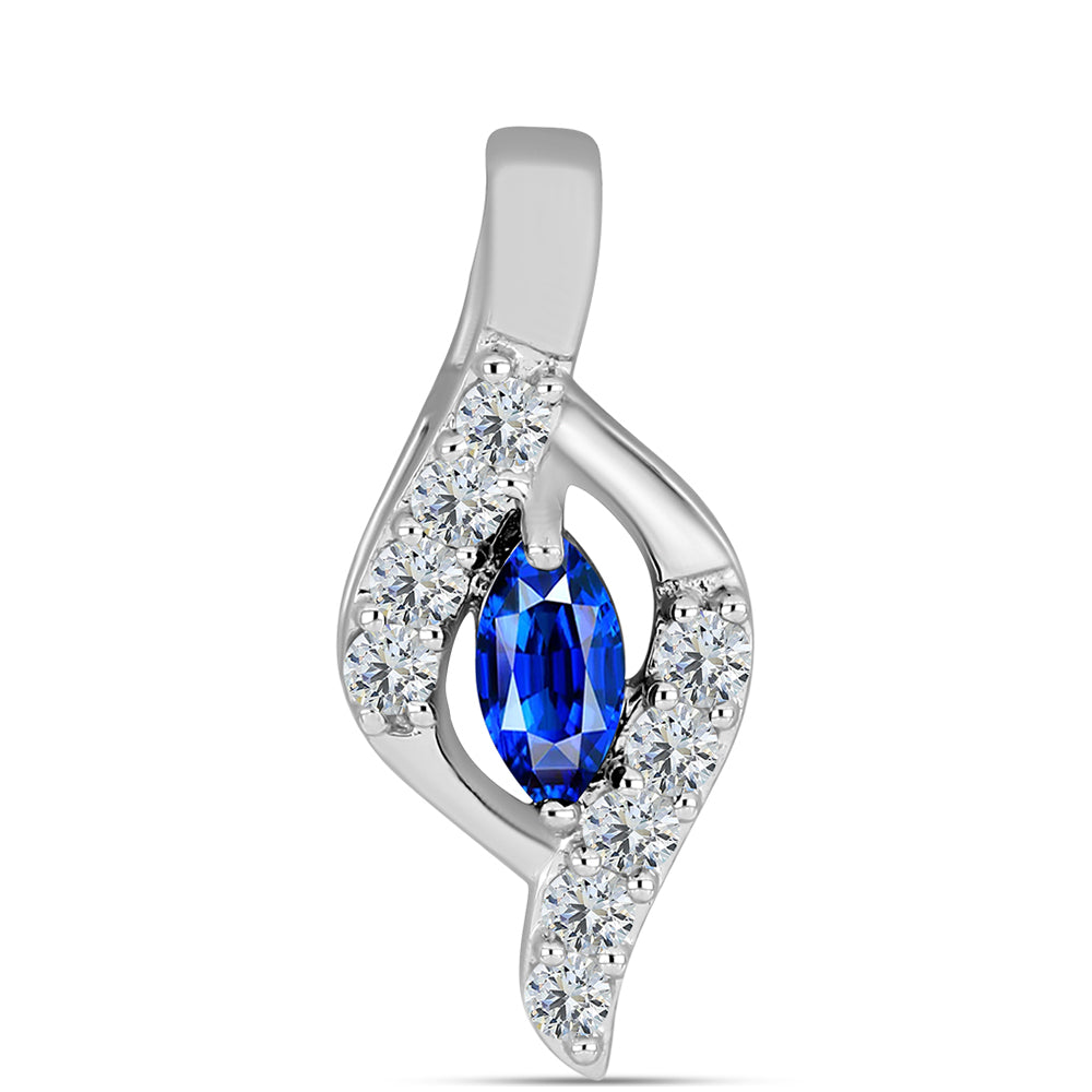 Colgante de Plata con Zafiro Azul Australiano y Topacio Blanco 1 