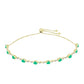 Pulsera de Plata Bañada en Oro con Esmeralda de Colombia y Diamante blanco