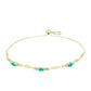 Pulsera de Plata Bañada en Oro con Esmeralda de Colombia y Diamante blanco
