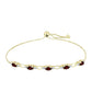 Pulsera de Plata Bañada en Oro con Granate Barton y Topacio Blanco