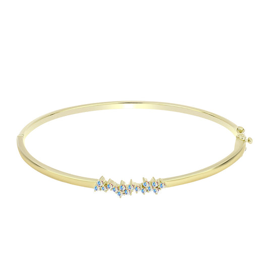 Brazalete de Plata Bañada en Oro con Moisanita hielo