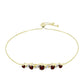 Pulsera de Plata Bañada en Oro con Granate Barton y Topacio Blanco