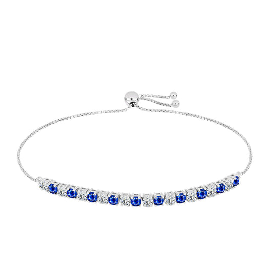Pulsera de Plata con Zafiro Azul Australiano y Topacio Blanco