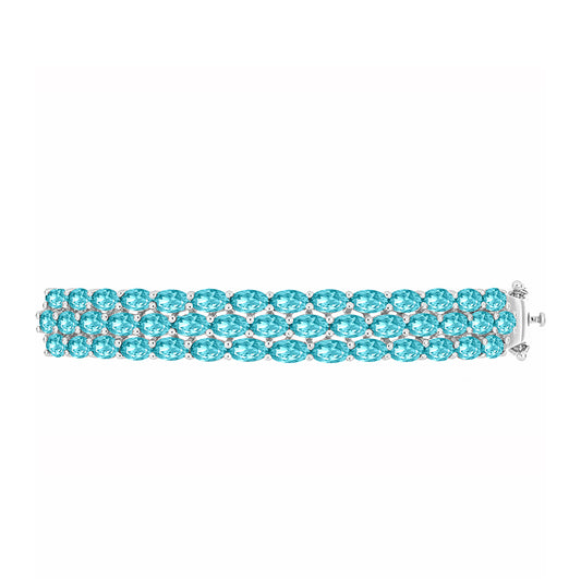 Brazalete de Plata con Cuarzo Paraiba