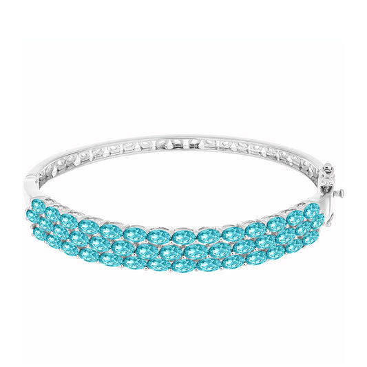 Brazalete de Plata con Cuarzo Paraiba